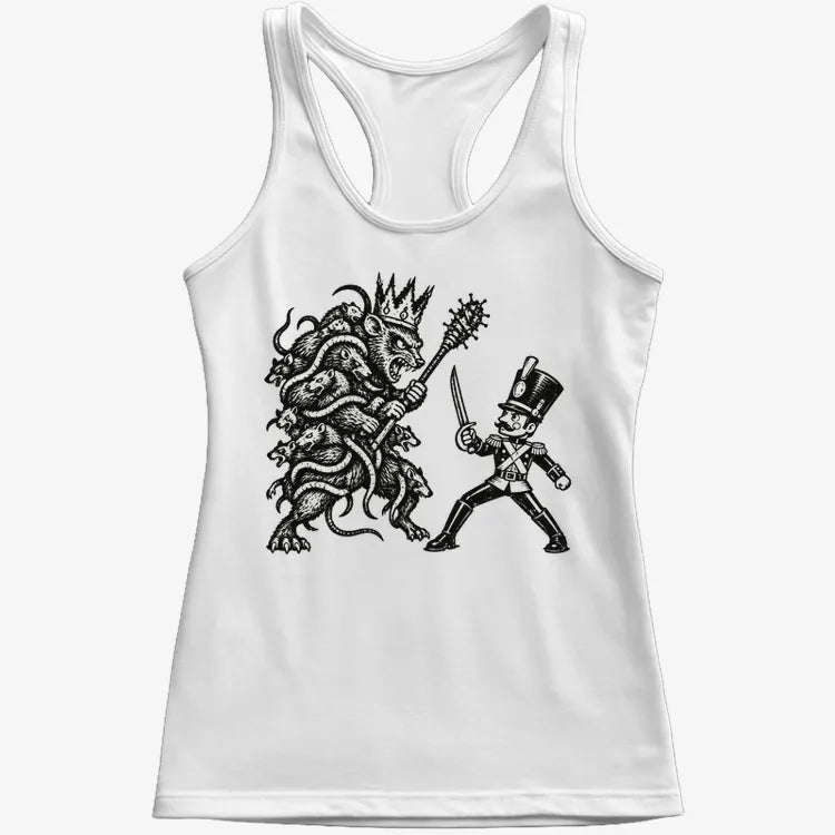 Nutcracker Rat King Duel Woodblock Print-Women's Tank Top-Snow