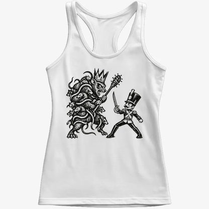 Nutcracker Rat King Duel Woodblock Print-Women's Tank Top-Snow