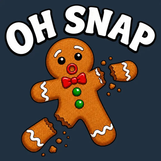 Oh Snap Gingerbread Man Funny T-Shirt-Default-Thumbnail