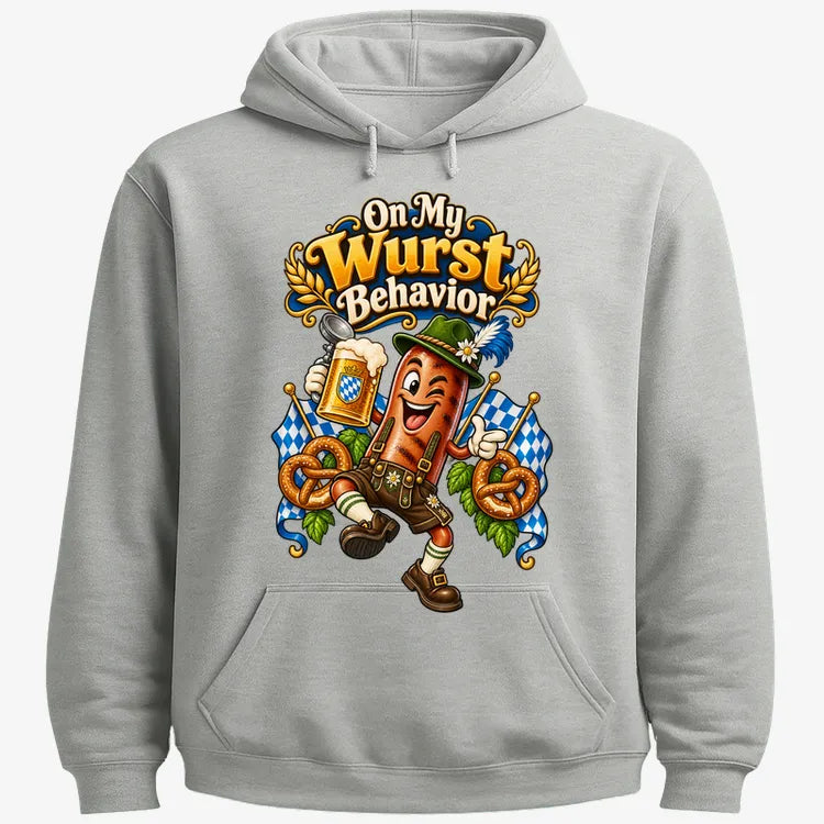 On My Wurst Behavior-Hoodie-Gray Heather