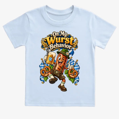 On My Wurst Behavior-Kids T-Shirt-Blue
