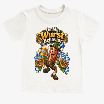 On My Wurst Behavior-Kids T-Shirt-White