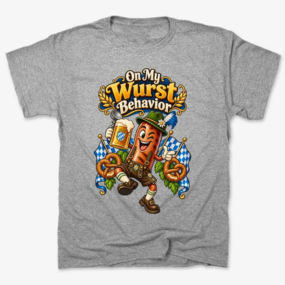 On My Wurst Behavior-Men's T-Shirt-Gray Heather