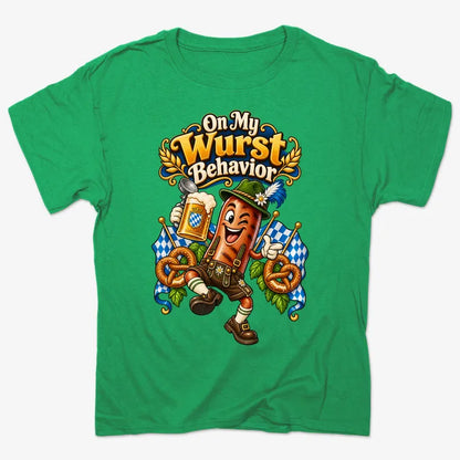 On My Wurst Behavior-Men's T-Shirt-Kelly Green Heather