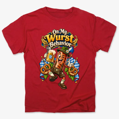 On My Wurst Behavior-Men's T-Shirt-Red