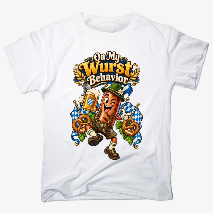 On My Wurst Behavior-Men's T-Shirt-White