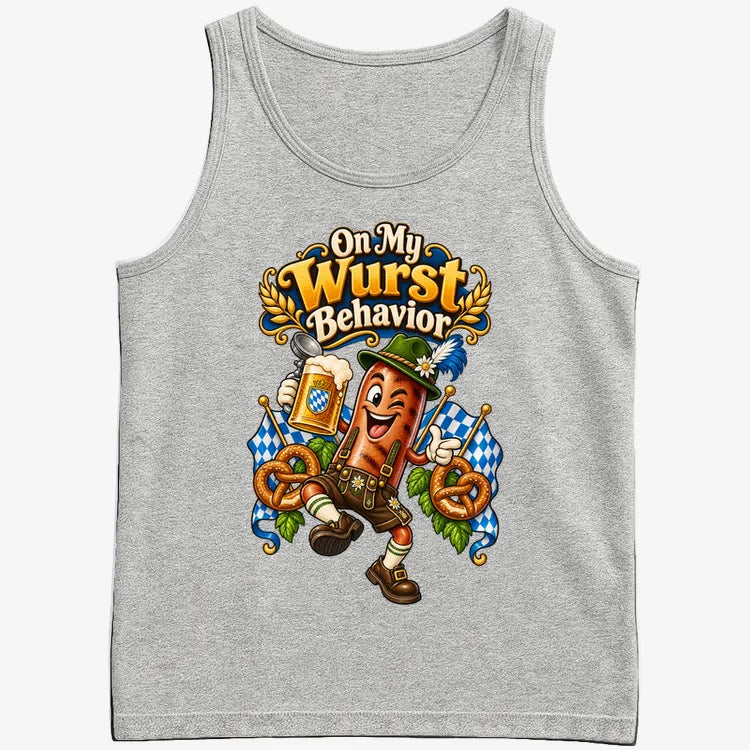 On My Wurst Behavior-Men's Tank Top-Gray Heather