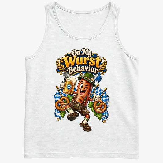 On My Wurst Behavior-Men's Tank Top-White