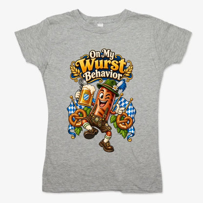 On My Wurst Behavior-Women's T-Shirt-Gray Granite