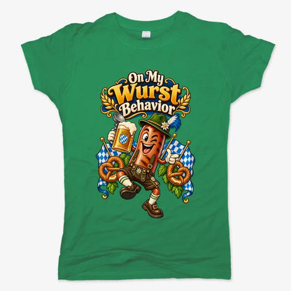 On My Wurst Behavior-Women's T-Shirt-Lucky Green