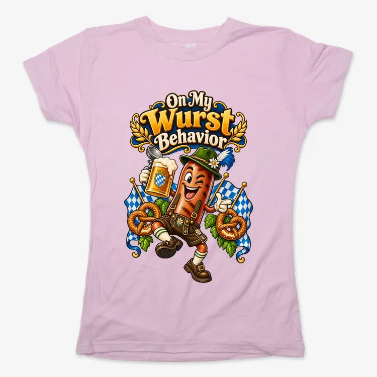 On My Wurst Behavior-Women's T-Shirt-Soft Pink