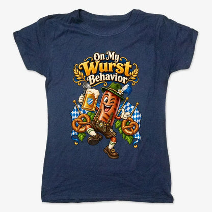 On My Wurst Behavior-Women's T-Shirt-True Navy