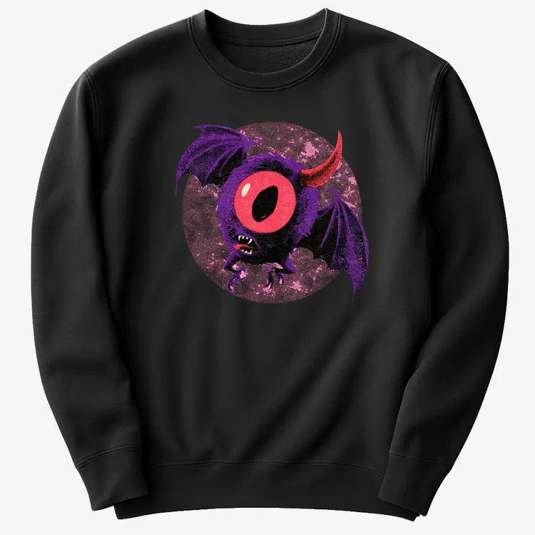 One Eye One Horned Flying Purple People Eater-Sweater-Black