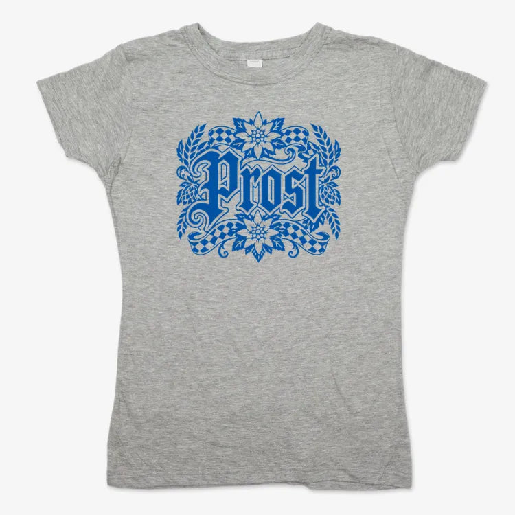Prost Bavarian Graphic-Women's T-Shirt-Gray Granite