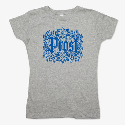 Prost Bavarian Graphic-Women's T-Shirt-Gray Granite