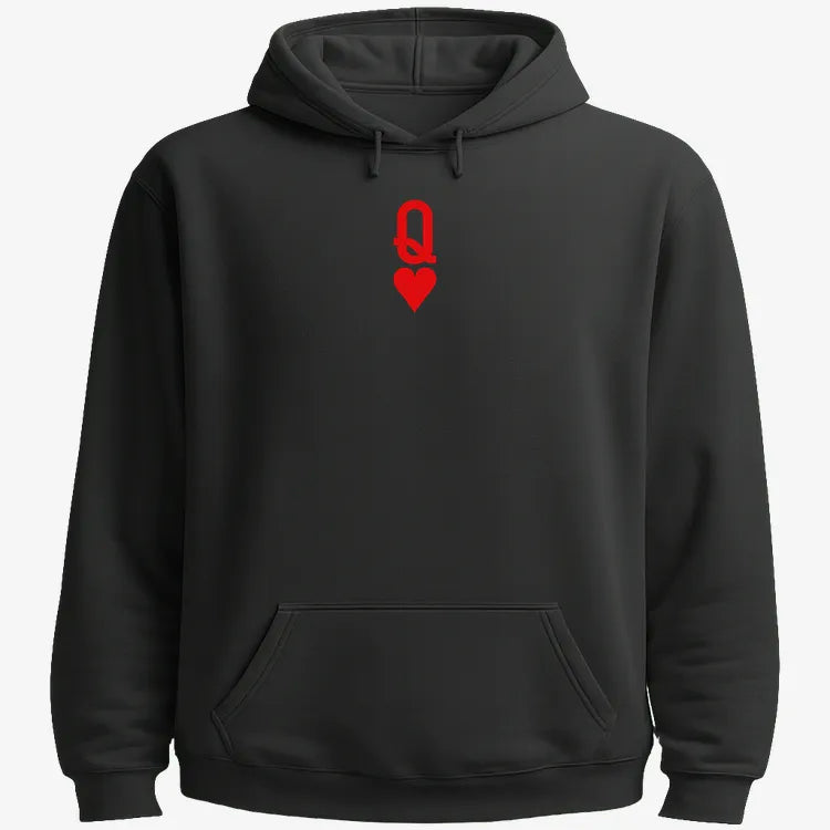 Queen of Hearts-Hoodie-Black