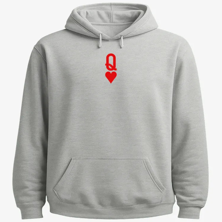 Queen of Hearts-Hoodie-Gray Heather