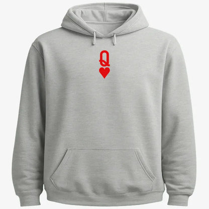 Queen of Hearts-Hoodie-Gray Heather