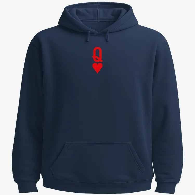 Queen of Hearts-Hoodie-Navy Blue