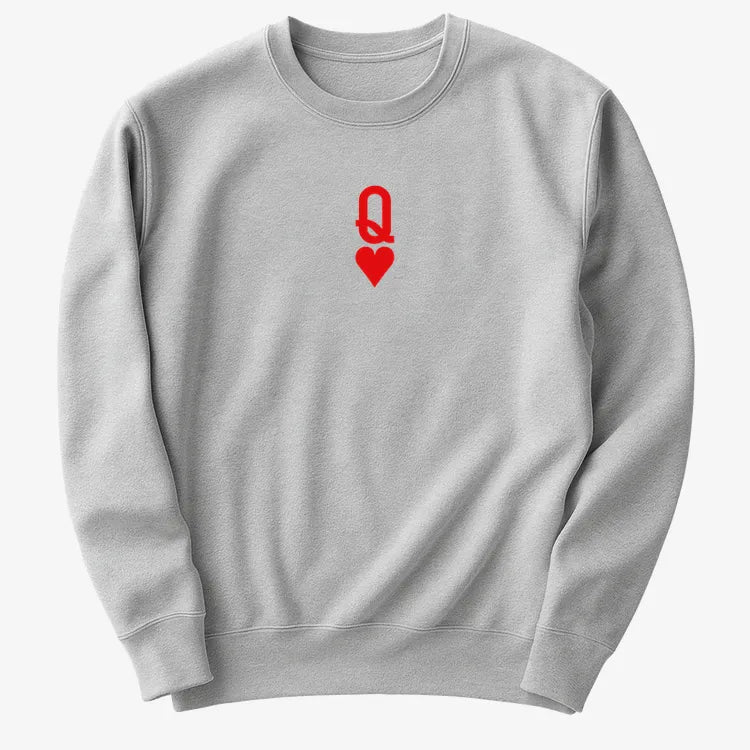 Queen of Hearts-Sweatshirt-Gray Heather