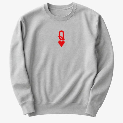 Queen of Hearts-Sweatshirt-Gray Heather