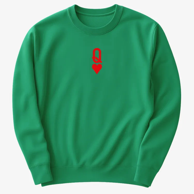 Queen of Hearts-Sweatshirt-Green