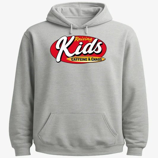 Raising Kids Caffeine & Chaos-Hoodie-Gray Heather