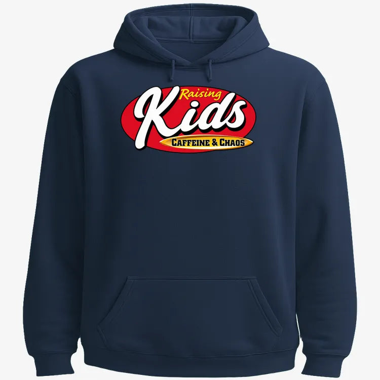 Raising Kids Caffeine & Chaos-Hoodie-Navy Blue