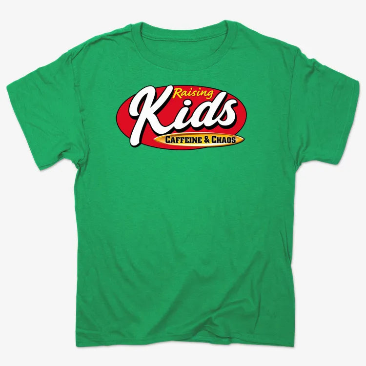 Raising Kids Caffeine & Chaos-Men's T-Shirt-Kelly Green Heather