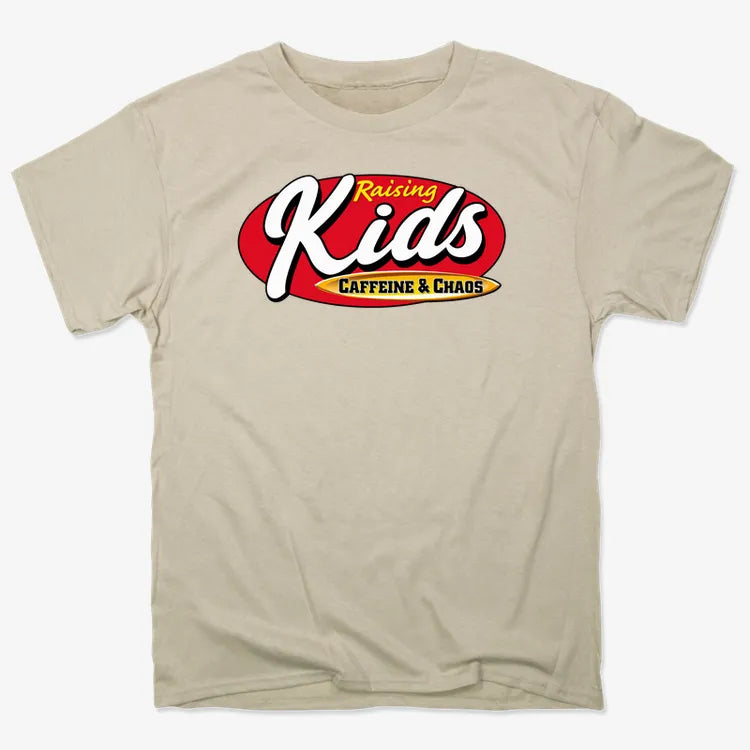 Raising Kids Caffeine & Chaos-Men's T-Shirt-Sand