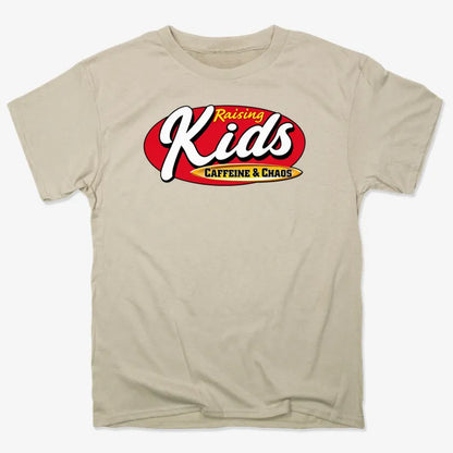 Raising Kids Caffeine & Chaos-Men's T-Shirt-Sand