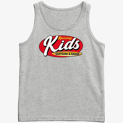 Raising Kids Caffeine & Chaos-Men's Tank Top-Gray Heather