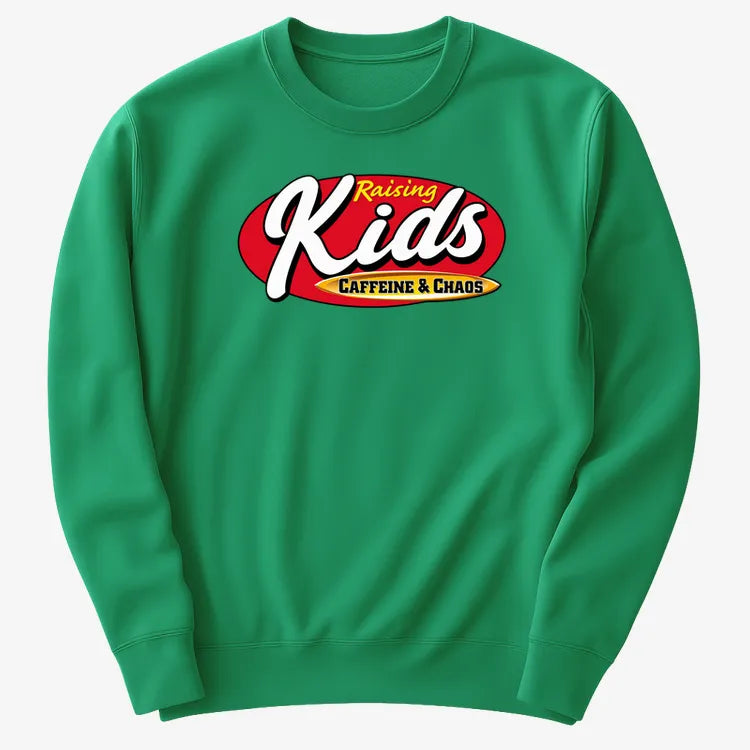 Raising Kids Caffeine & Chaos-Sweater-Green
