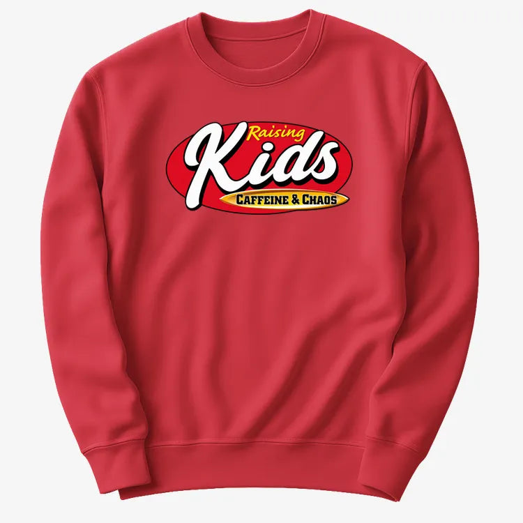 Raising Kids Caffeine & Chaos-Sweater-Red