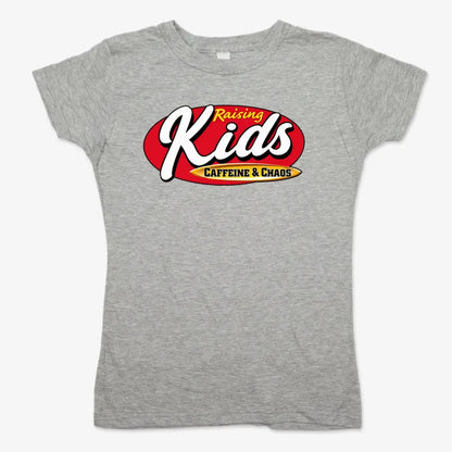 Raising Kids Caffeine & Chaos-Women's T-Shirt-Gray Granite