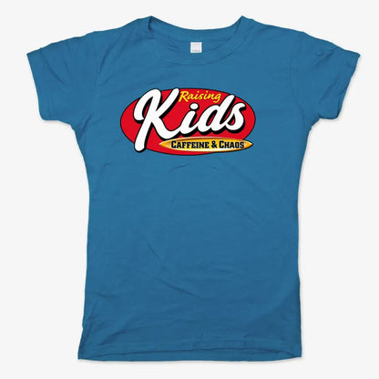 Raising Kids Caffeine & Chaos-Women's T-Shirt-Sky Blue