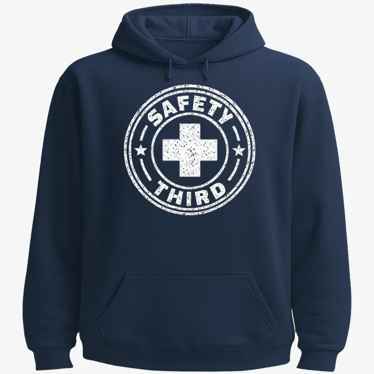 Safety Third-Hoodie-Navy Blue