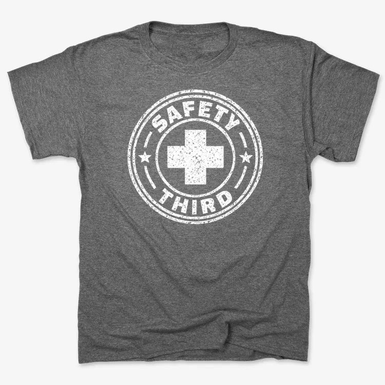 Safety Third-Unisex Heavyweight T-Shirt-Charcoal Heather