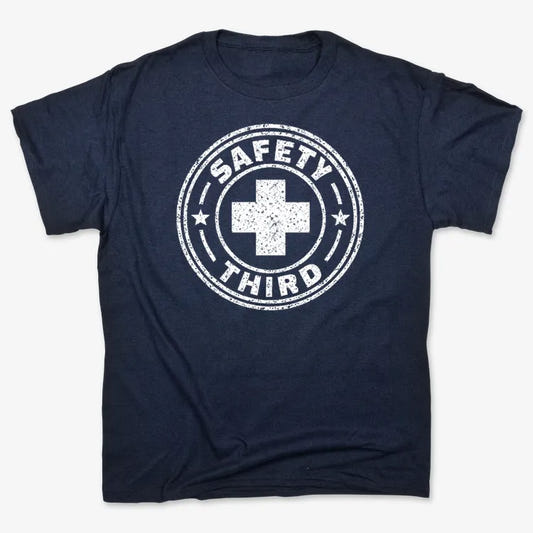 Safety Third-Unisex Heavyweight T-Shirt-Navy Blue