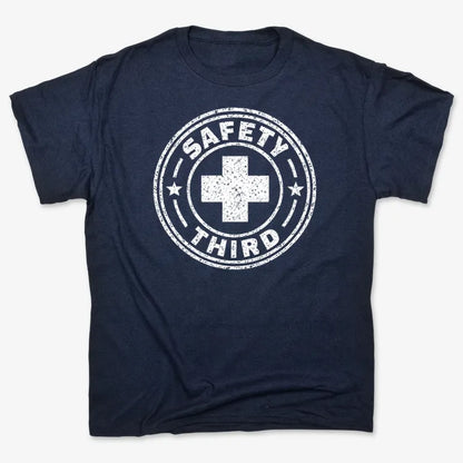 Safety Third-Unisex Heavyweight T-Shirt-Navy Blue