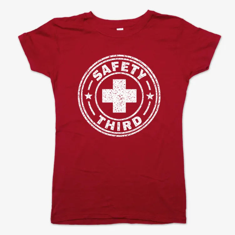 Safety Third-Women's T-Shirt-Deep Red