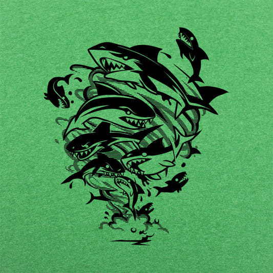 Sharks In A Tornado graphic Unisex Heavyweight T-Shirt in Kelly Green Heather