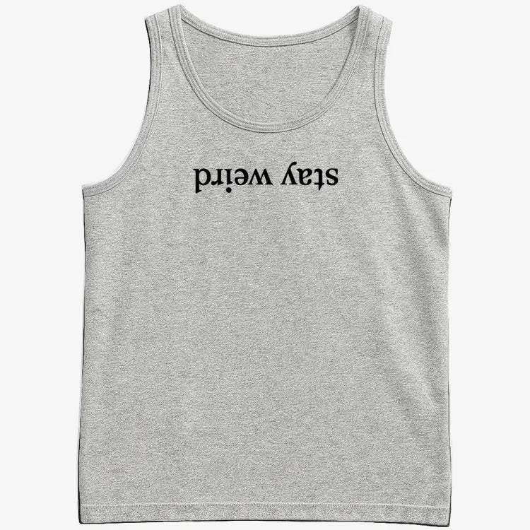 Stay Weird-Men's Tank Top-Gray Heather
