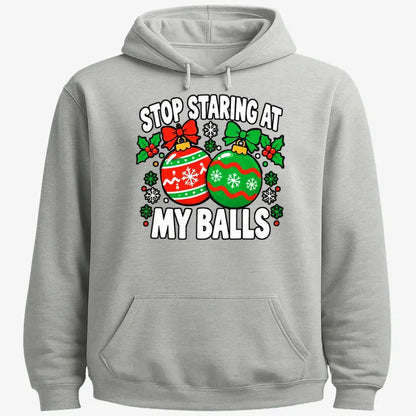 Stop Staring at My Balls-Hoodie-Gray Heather