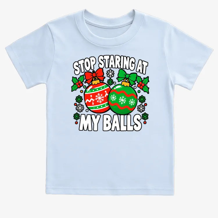 Stop Staring at My Balls-Kids T-Shirt-Blue