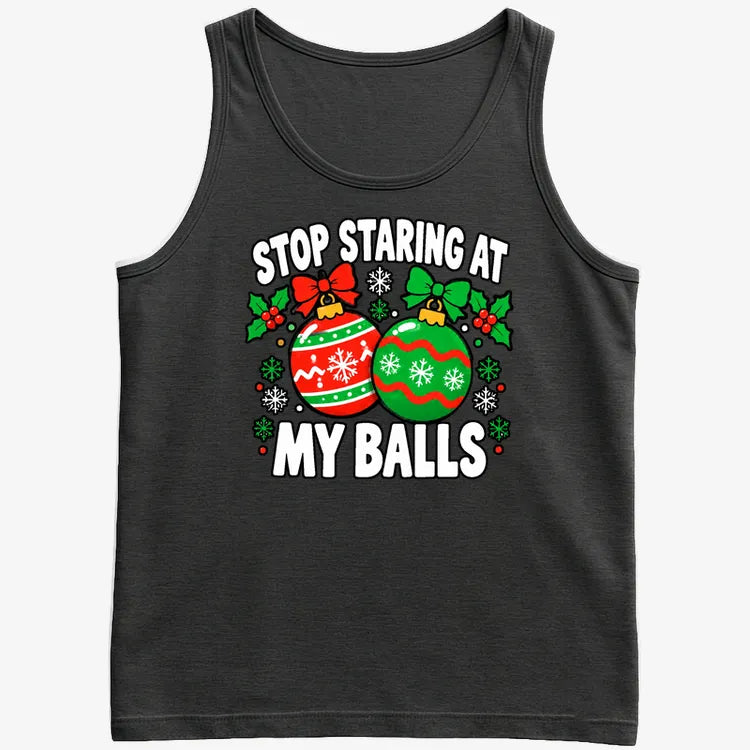 Stop Staring at My Balls-Men's Tank Top-Black