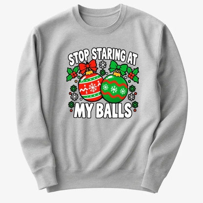 Stop Staring at My Balls-Sweatshirt-Gray Heather