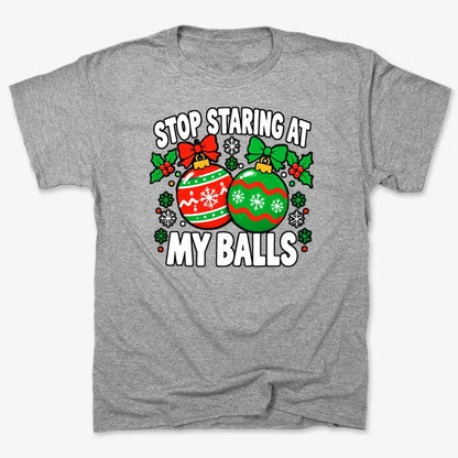 Stop Staring at My Balls-Unisex Heavyweight T-Shirt-Heather Gray