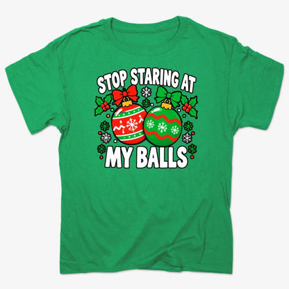 Stop Staring at My Balls-Unisex Heavyweight T-Shirt-Kelly Green Heather