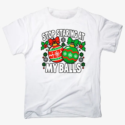 Stop Staring at My Balls-Unisex Heavyweight T-Shirt-White